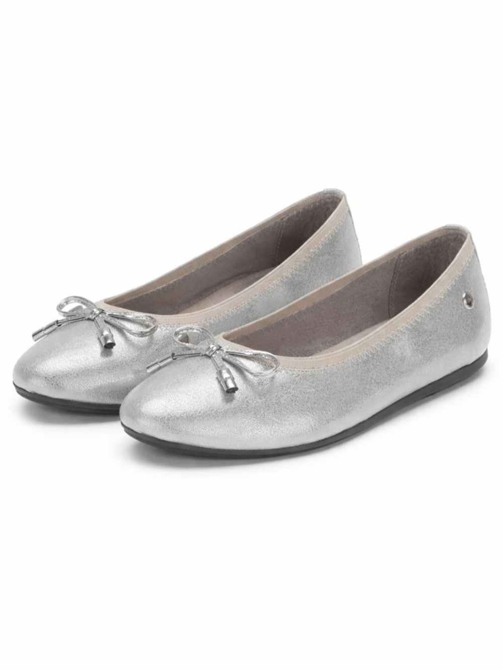 Stride Rite Hush Puppies Silver Ballet Flats